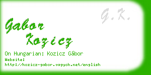 gabor kozicz business card